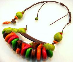 Wooden Coin Necklace