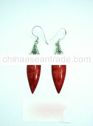 Swee Lo Sterling Handcrafted Coral Earring