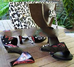 art painting wooden sandal