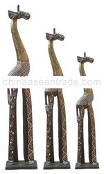 Standing Giraffe Wood Carving Set