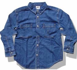 Kids Branded Long Sleeve Denim Shirt