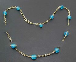 Brass necklace N.252 blue