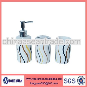 3pcs decal ceramic bath sets