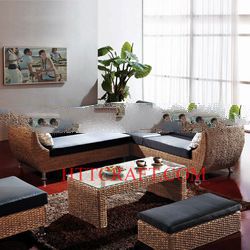 Water hyacinth corner sofa set