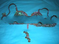 custom designed belly dance bra