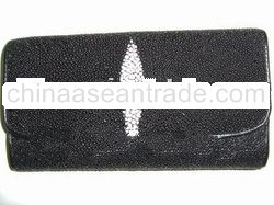 100% Genuine Stingray Skin Leather Clutch Wallet Purse
