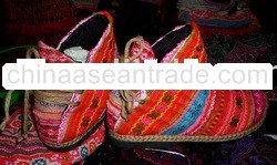 hilltribe fabric ladies boots, fashion boots, hill tribe boots, fabric boots