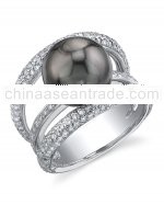 Tahitian Pearl & Diamond Eternity Ring