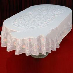 PVC 60" x 90" Rectangle White Tablecloth