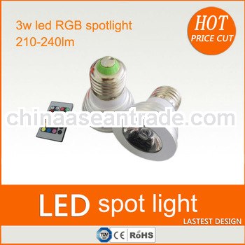 3w led rgb spotlight with infared remote control