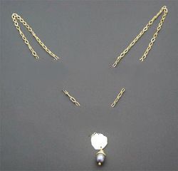 Brass necklace with Pearls