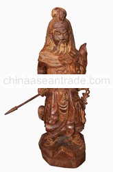 agarwood china soldier statue