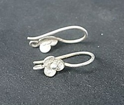 EWFMN30 - 925 Sterling Silver Ear Hook Sweet 3 Petal with Ball