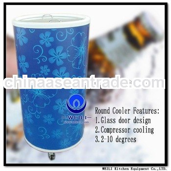 40L glass top fan bar coke can shaped fridge freezer(CE RoHS CB)