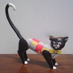 Cat decorative color grid handicraft