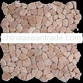Interlock Mosaic Stone Tile Red marble