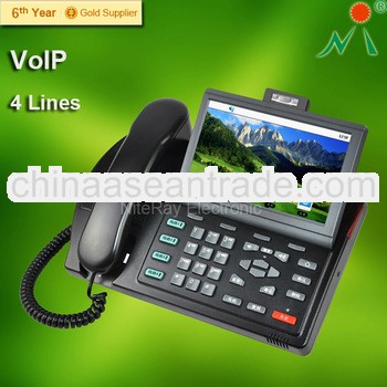 4 IP lines Multimedia telephone conference VOIP Phone