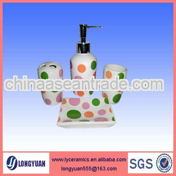 4 pcs round ceramic unique bathroom accessory set
