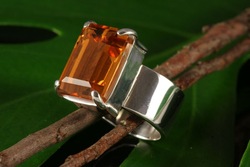 Sterling Silver Ring with Citrine gemstone