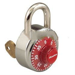 Masterlock Combination Padlock with Key Override 1525 RED FACE