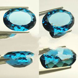 11 cts Huge Oval (18x13 mm) Lab Simulated Dark Blue Aquamarine AAA