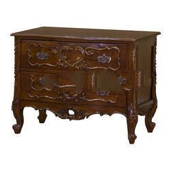 Mahogany 2 Drawers Carved Chest