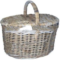 Picnic Basket with rattan koboo grey