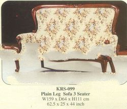 Plain Leg Sofa 3 Seater Mahogany Indoor Furniture
