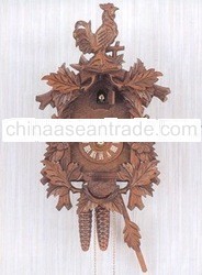 Rooster, Hen And Flowers Cuckoo Clock