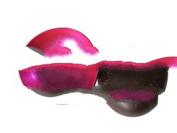 Red shiny colour coconut lacquer bowl made in