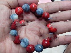 Blue and Red coral bracelet