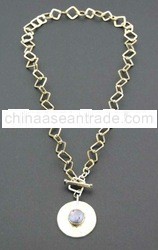 Brass necklace with Pearls