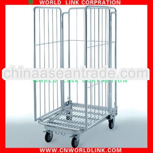 500kgs Foldable 4 Sides Rolling Metal Cage