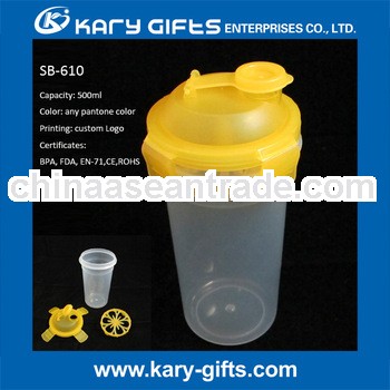 500ml airtight shaker bottle with bpa free