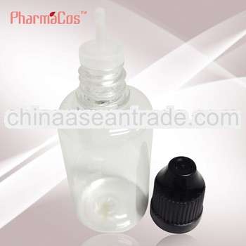 50ml PET clear dropper bottle with childproof cap for E-cigar liquid with triangle mark