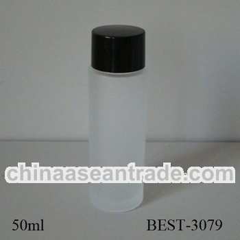 50ml frost glass bottle with plastic stropper and black cap