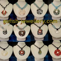 Bali Handmade jewellery, mother pearl, shell, wooded, coral, coconuts, stones on jewellery