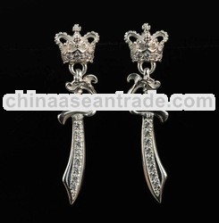 Silver jewelry earrings saber