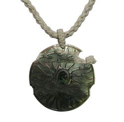 Barided Leather Necklace on carving sea shell pendant