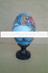 Wooden Duck Egg With "Under Sea Scenery"