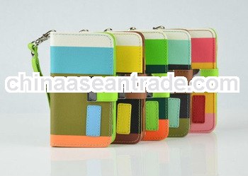 5C Smart leather wallet card case for iphone5C 5 colors available