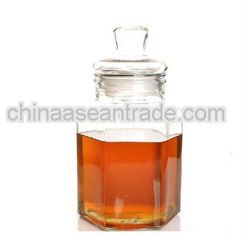5L wholesale glass beverage dispenser hexagon glass jar PJ02