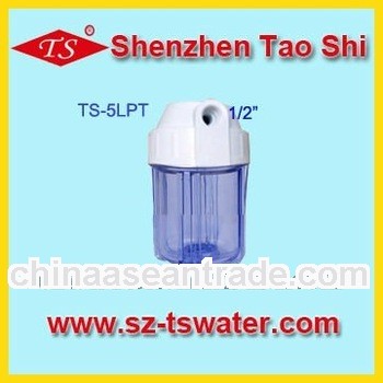 5" Blue transparent filter Bottle with External thread&1/2"pore