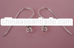 EWFMN07 - 925 Sterling Silver Earring Hooks with Bali Bead Accent
