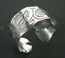 BFMN0038 - Sterling Silver Contemporary Cuff with Abstract Design
