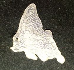 Ceramic Bead Butterfly in Grey