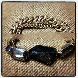 Crystal and mesh chain bracelet