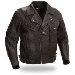 XPERT PERFORMANCE MENS BRANDO MOTORCYCLE LEATHER JACKET W/ 3 LEVEL ARMOR XPM286-NKDZ SIZE L