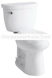 Kohler K-3887-47 Cimarron Comfort Height Two-Piece Round Front Toilet, Almond