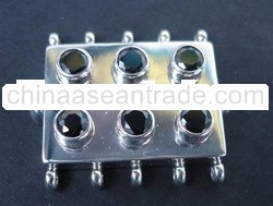 SS Bayonet Clasp 5 Strands with Smoky Quartz